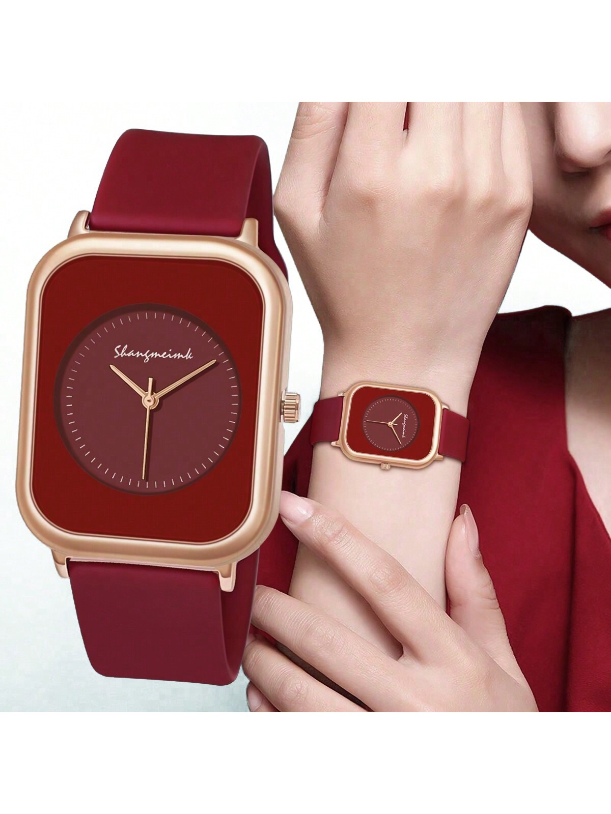 Rectangular Quartz Silicone Strap